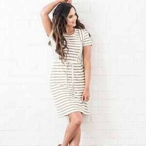 Mikarose Tie Waist Dress Stripe Size XXL